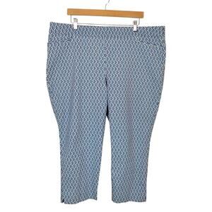 Chico's Women's Stretch Pull On Cropped Ankle Pants Blue Size 20